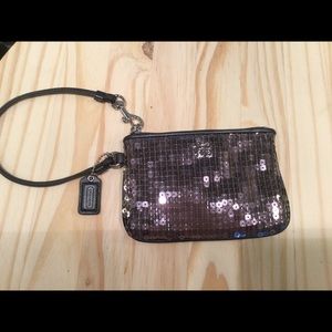 Coach sequin wristlet